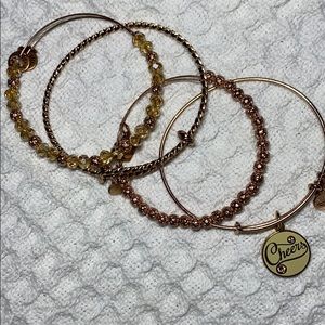 Rose gold Alex and Ani bundle